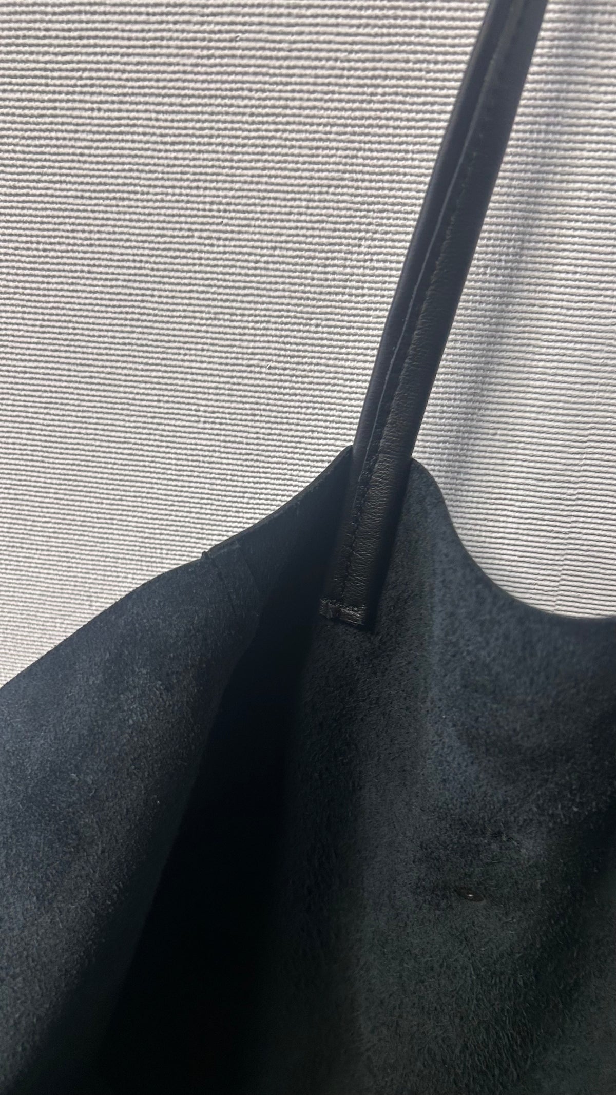 Handmade Genuine Leather Black Tote Bag with Upcycled Accents