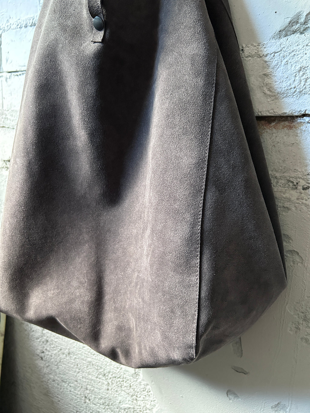 Large Slouch Suede Bag with Minimal Jewellery