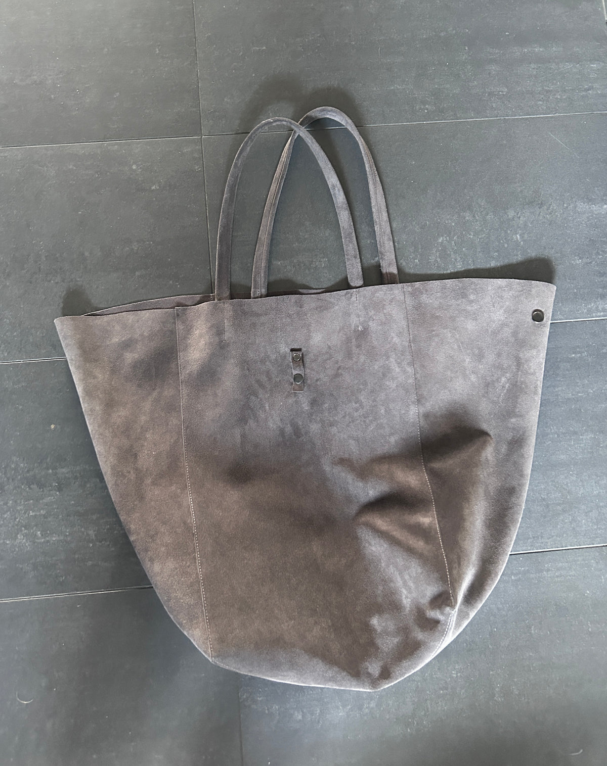 Large Slouch Suede Bag with Minimal Jewellery