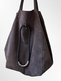 Large Slouch Suede Bag with Minimal Jewellery