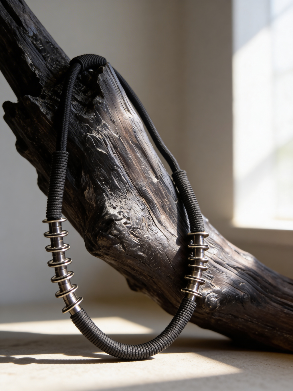 Architectured Massive Necklace With Brass Metal Rings