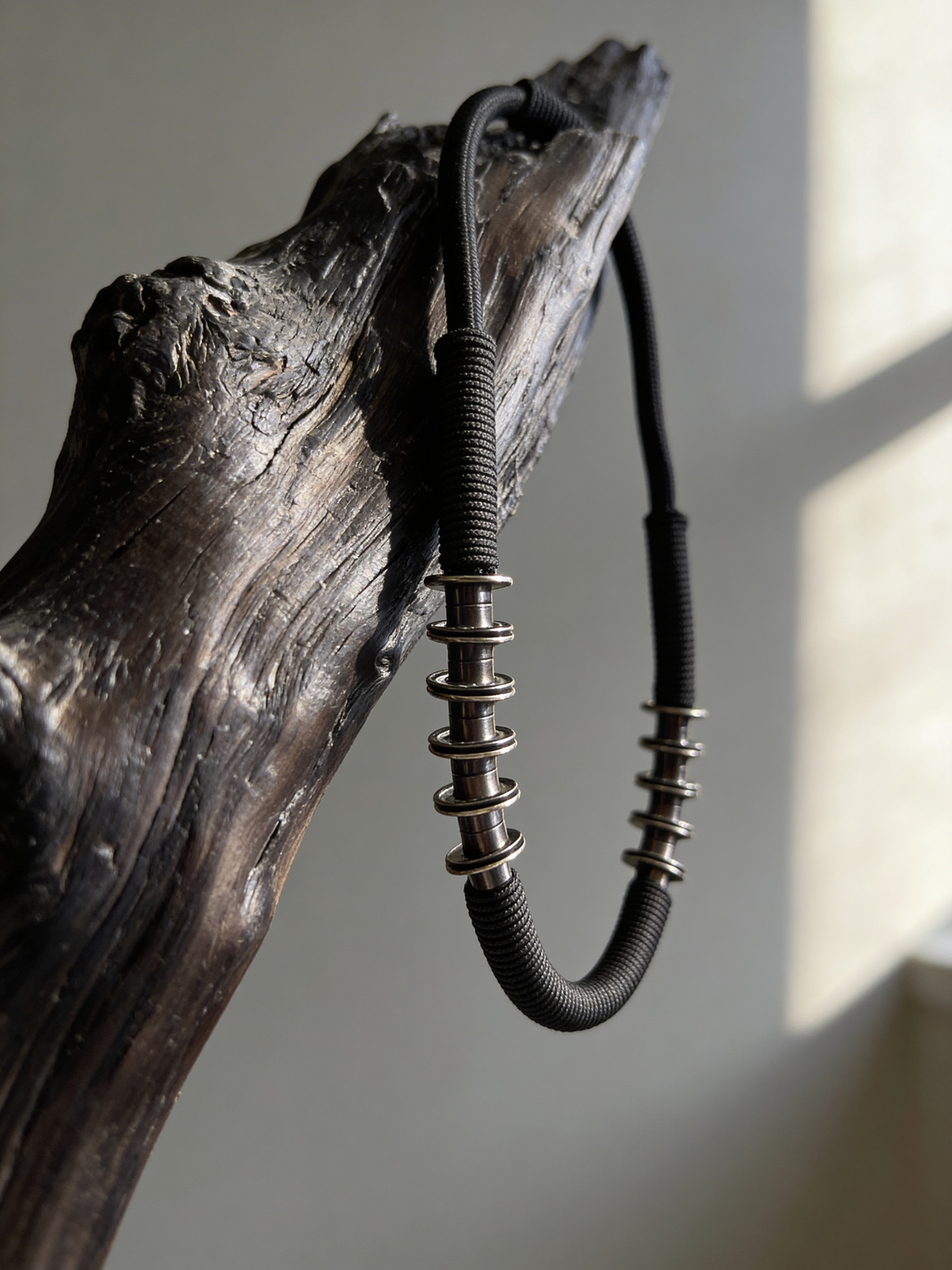 Architectured Massive Necklace With Brass Metal Rings