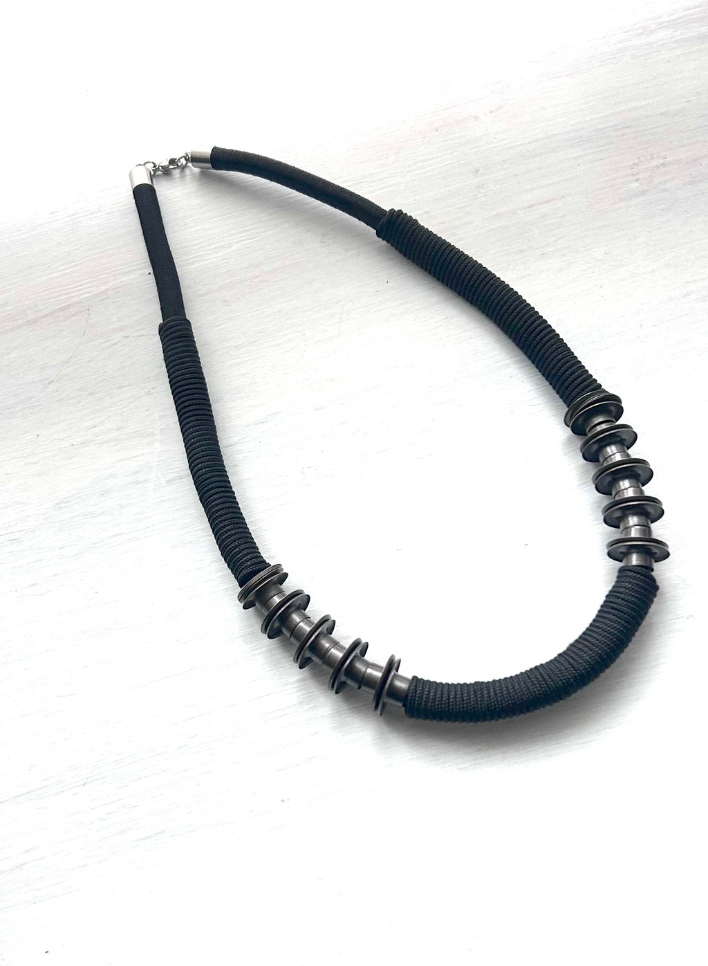 Architectured Massive Necklace With Brass Metal Rings