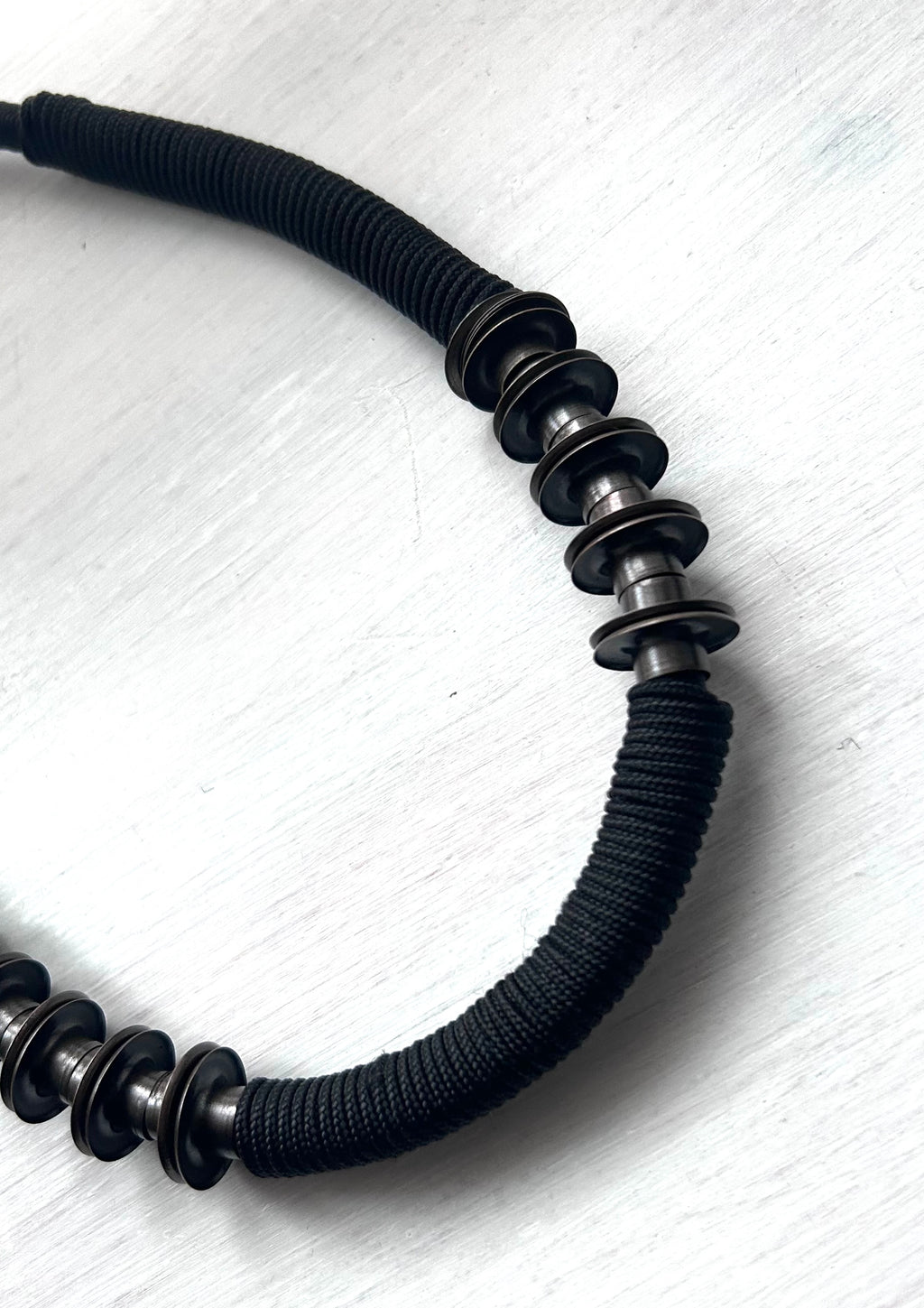 Architectured Massive Necklace With Brass Metal Rings