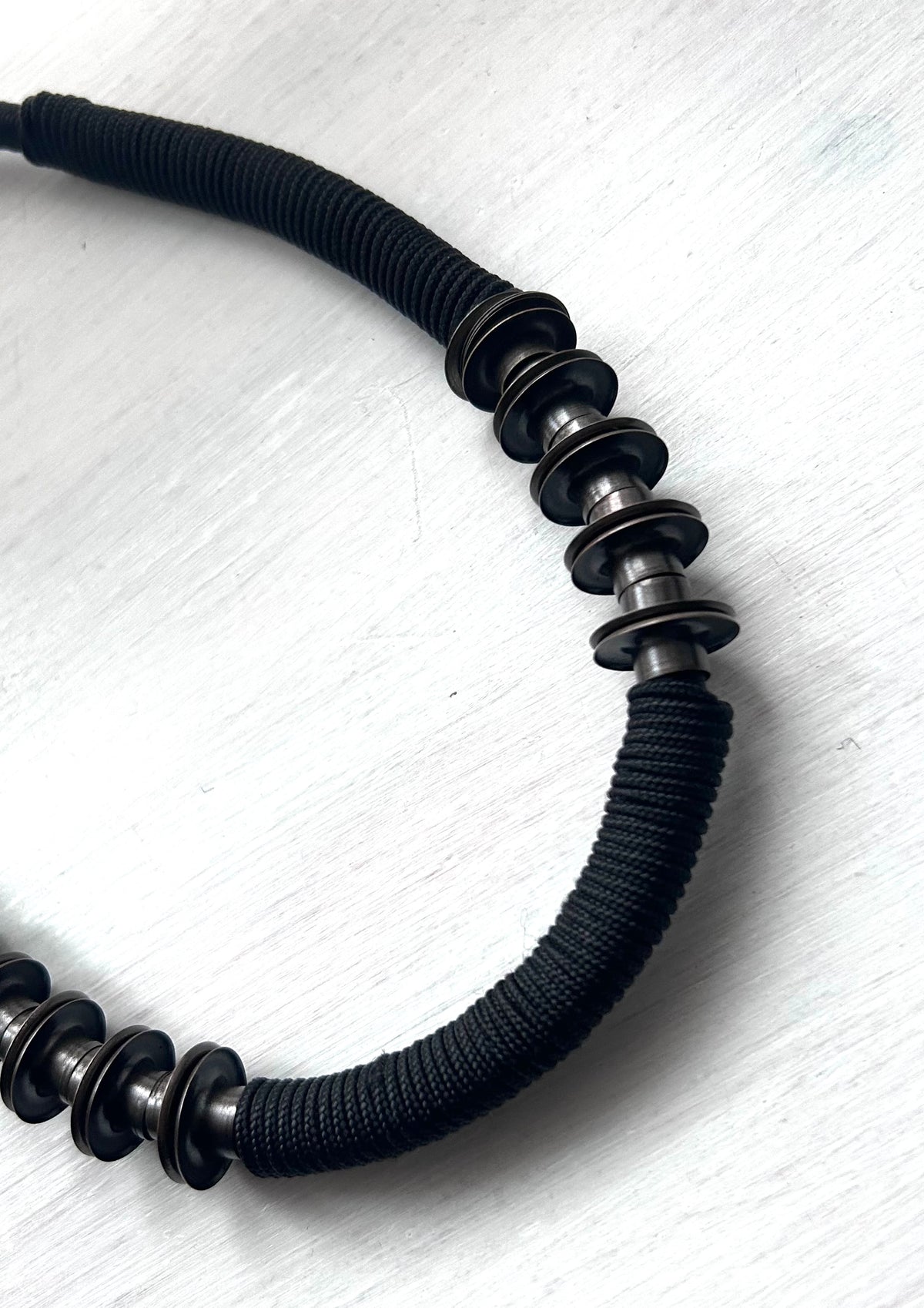 Architectured Massive Necklace With Brass Metal Rings