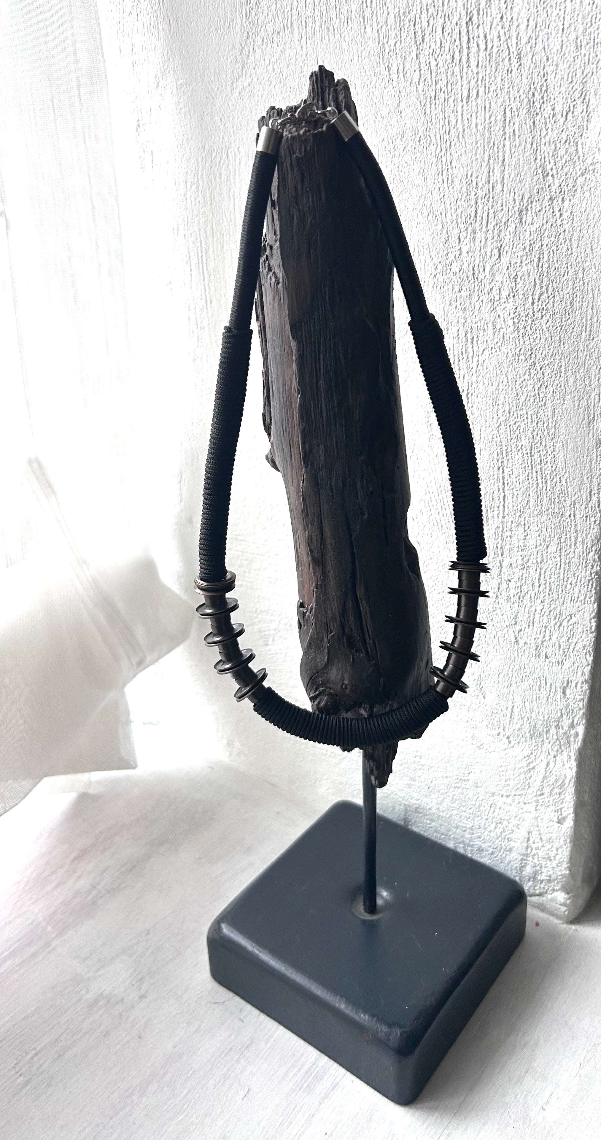 Architectured Massive Necklace With Brass Metal Rings