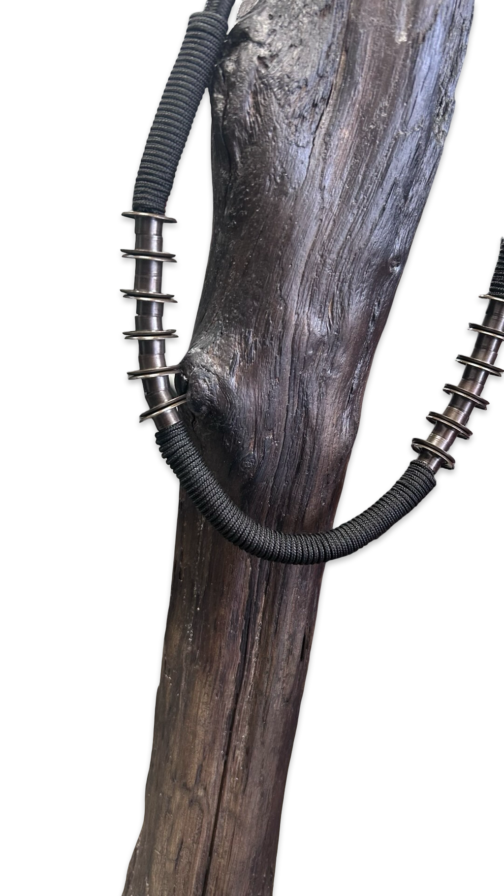 Architectured Massive Necklace With Brass Metal Rings