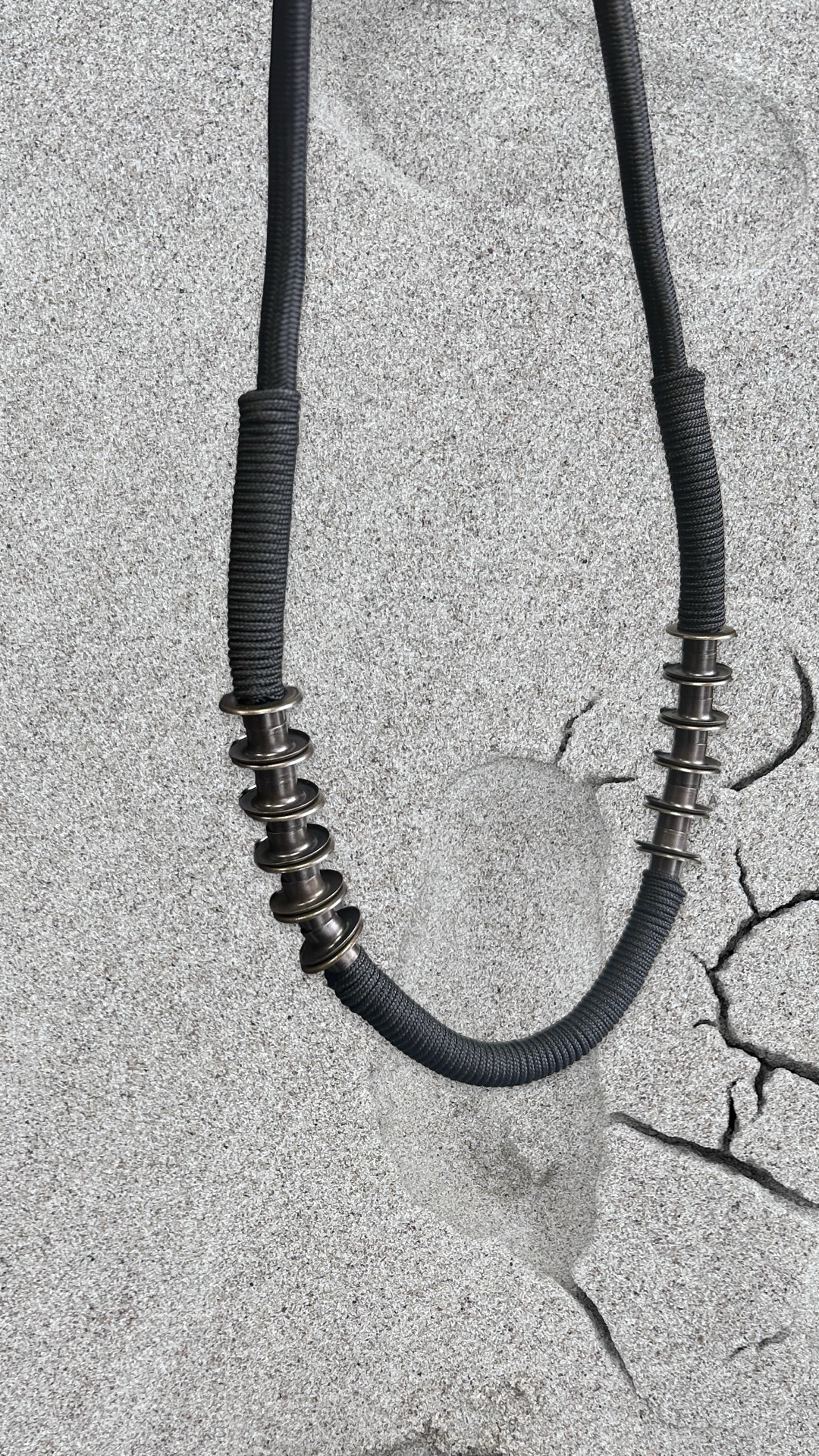 Architectured Massive Necklace With Brass Metal Rings
