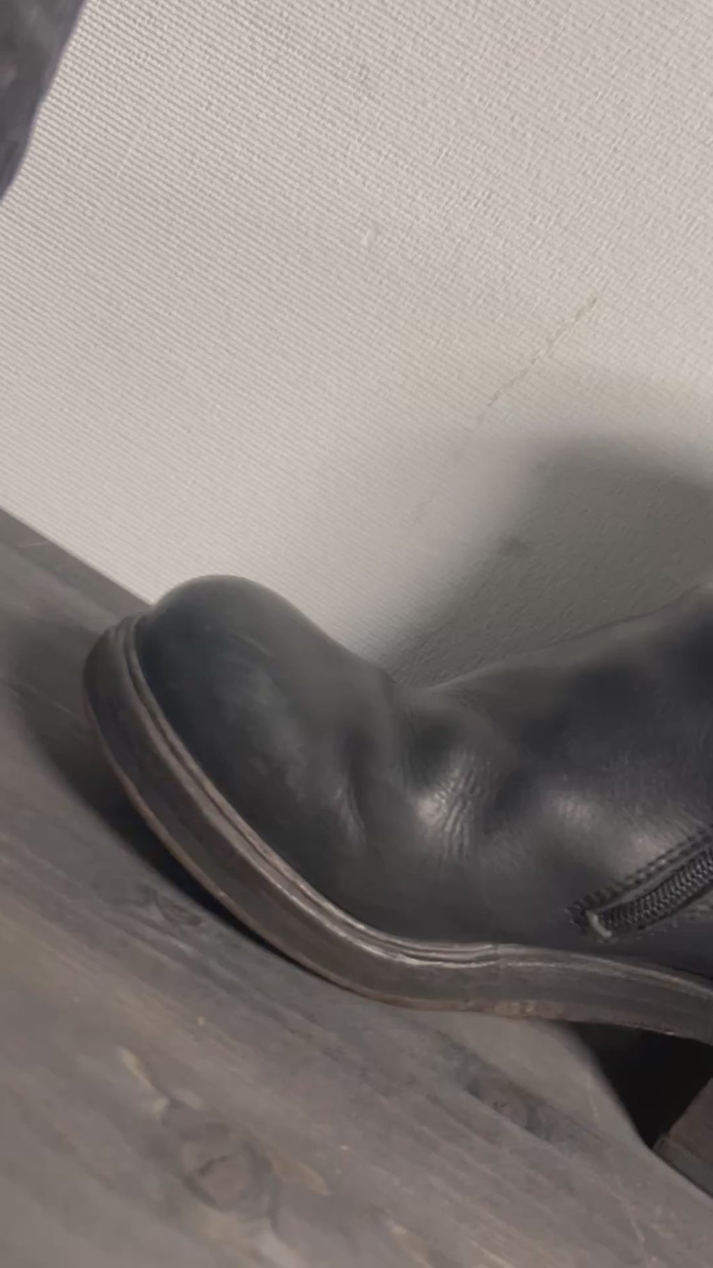 Moma Ankle Chunky Heel Black Leather Boots EU38